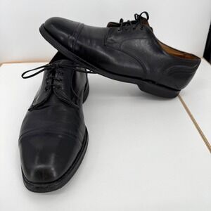 Allen Edmonds Derby Shoes‎ Men's Black Leather Size 13B Vibram Sole Cap Toe